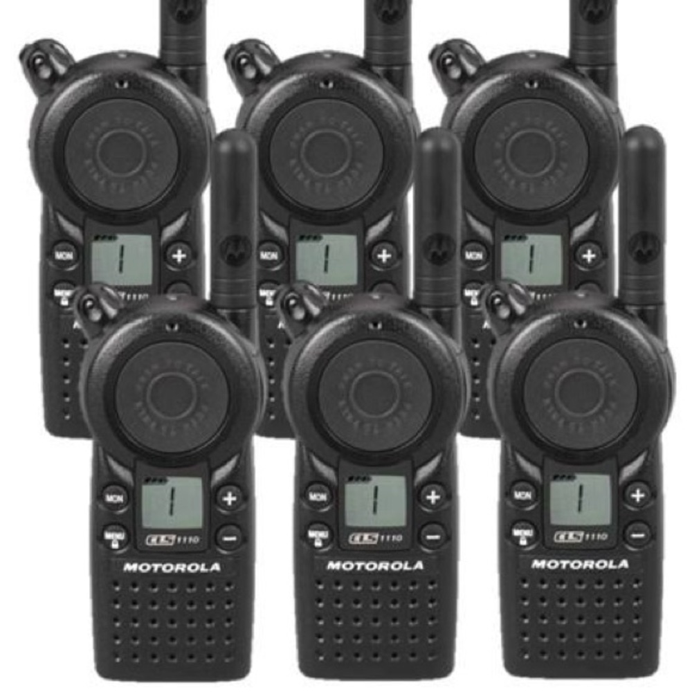 MOTOROLA CLS1110 6 PACK RADIO | 3 EAR PIECES | BLACK